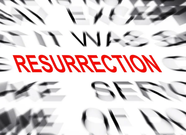 Texto azulado com foco em RESURREÇÃO — Fotografia de Stock