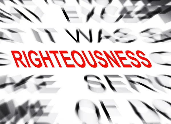 Texto azulado com foco em RIGHTEOUSNESS — Fotografia de Stock