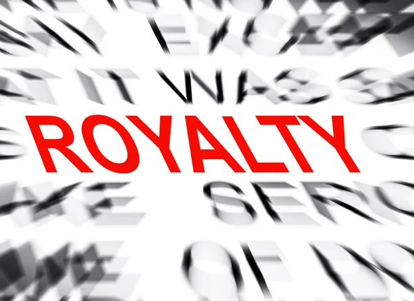 Blured text with focus on ROYALTY — Stock Photo, Image