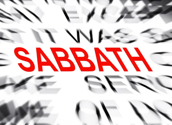 Texto azulado com foco em SABBATH — Fotografia de Stock