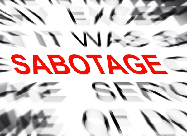 Texte flou mettant l'accent sur SABOTAGE — Photo