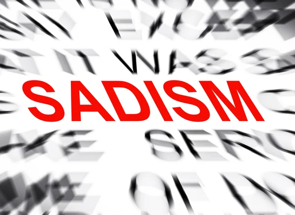 Blured tekst z naciskiem na sadyzm — Zdjęcie stockowe