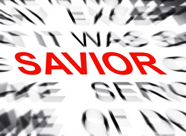 Blured text with focus on SAVIOR — Stock Photo, Image