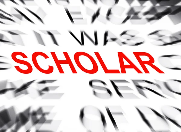 Blured text with focus on SCHOLAR — Stock Photo, Image