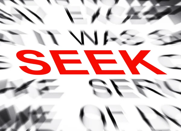 Blured text with focus on SEEK — Stock Photo, Image