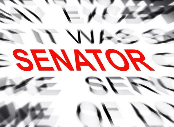 Blured tekst met focus op senator — Stockfoto