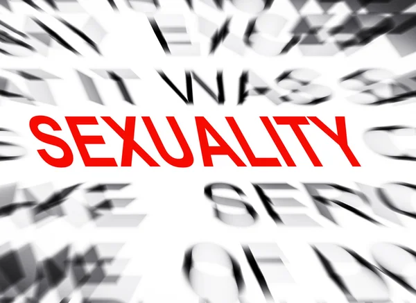 Blauer Text mit Fokus auf Sexualität — Stockfoto