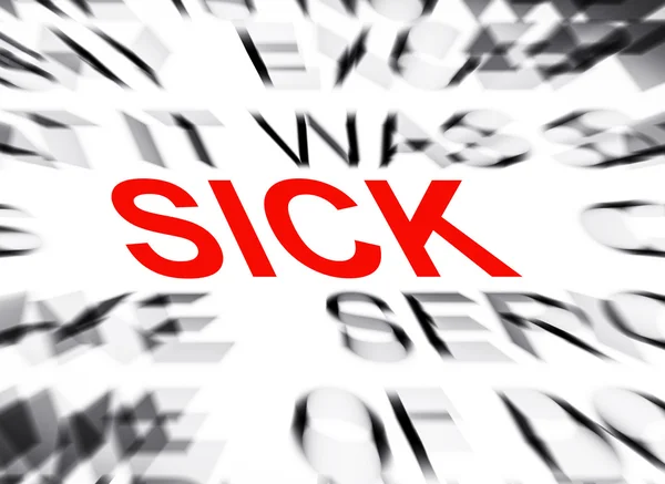 Texte flou mettant l'accent sur SICK — Photo