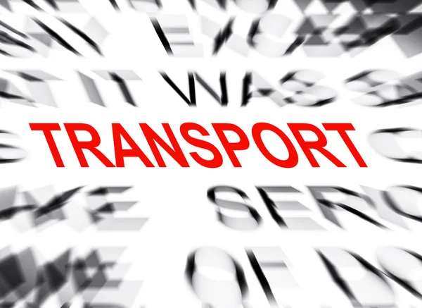 Blured text with focus on TRANSPORT — Stock Photo, Image