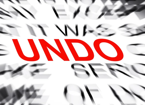 Blured text with focus on UNDO — Stock Photo, Image