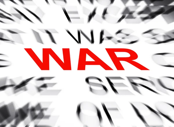 Blured tekst met focus op oorlog — Stockfoto