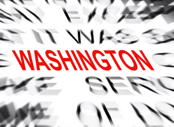 Blured tekst met focus op washington — Stockfoto