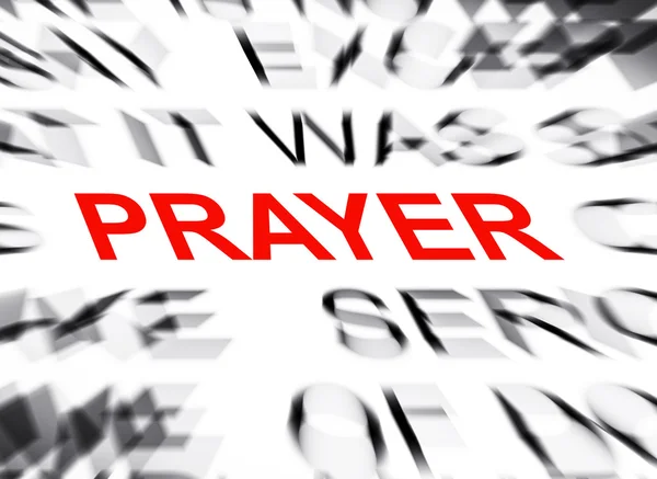 Blured text with focus on PRAYER — Stock Photo, Image