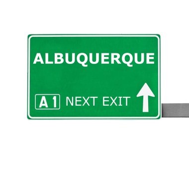 Albuquerque yol işaret üzerine beyaz izole