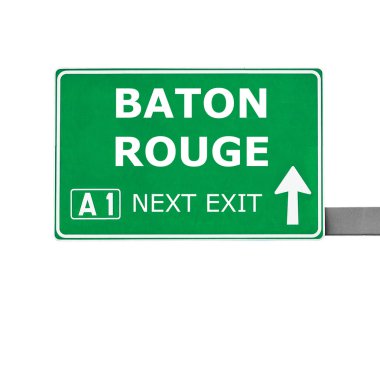 Baton Rouge yol işaret üzerine beyaz izole