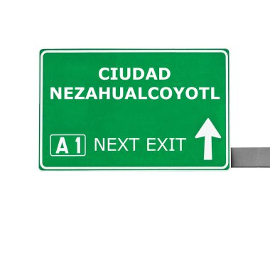 Ciudad tahta yol işaret üzerine beyaz izole