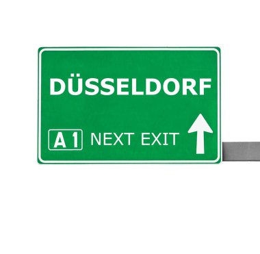 Dusseldorf yol işaret üzerine beyaz izole