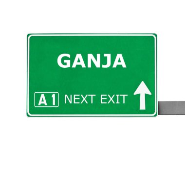 Ganja yol işaret üzerine beyaz izole