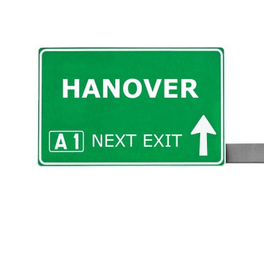 Hanover yol işaret üzerine beyaz izole