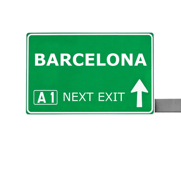 Barcelona Straßenschild isoliert auf weiß — Stockfoto