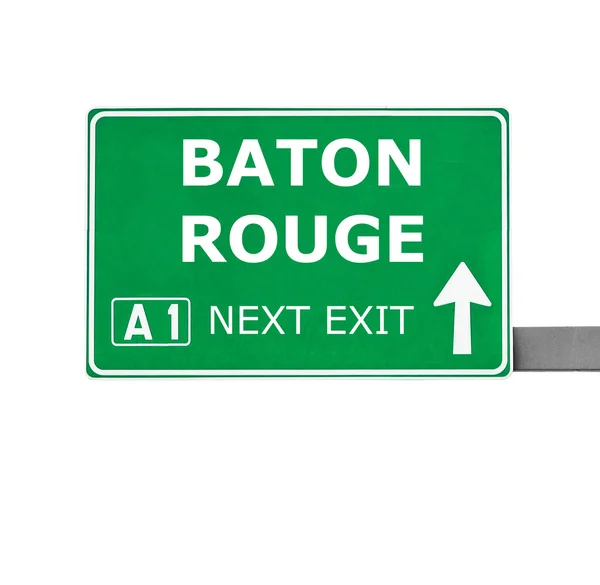 Baton Rouge yol işaret üzerine beyaz izole — Stok fotoğraf