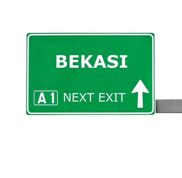 Bekasi Straßenschild isoliert auf weiß — Stockfoto