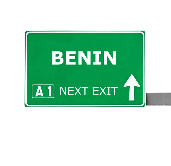 BENIN road sign isolated on white — Stock Photo, Image