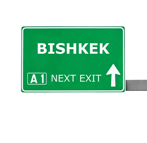 BISHKEK road sign isolated on white — Stock Photo, Image