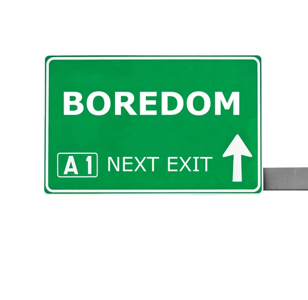 BOREDOM road sign isolated on white — Stock Photo, Image