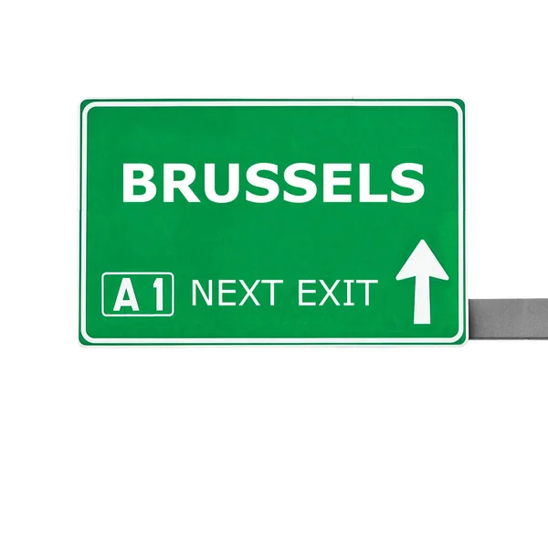 Znak drogowy Brukseli na białym tle — Zdjęcie stockowe