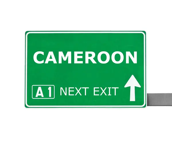 Panneau routier CAMEROUN isolé sur blanc — Photo