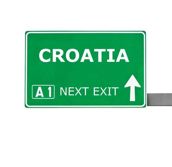Дорожный знак CROATIA изолирован на белом — стоковое фото