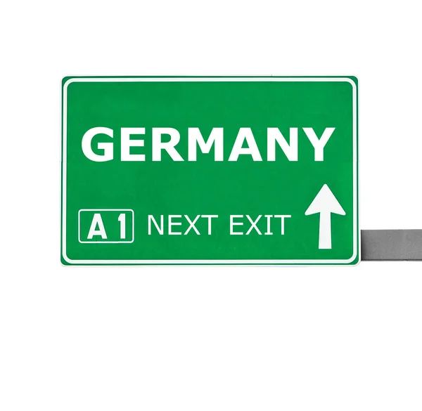 Niemcy znak drogowy na białym tle — Zdjęcie stockowe