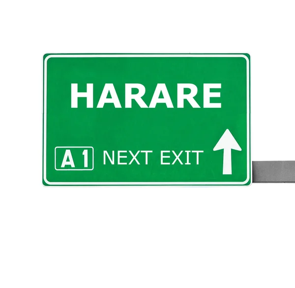 HARARE road sign isolated on white — Stock Photo, Image