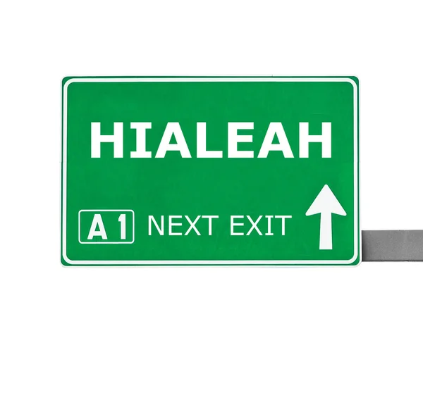 HIALEAH road sign isolated on white — Stock Photo, Image