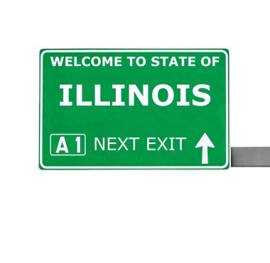 Illinois yol işaret üzerine beyaz izole