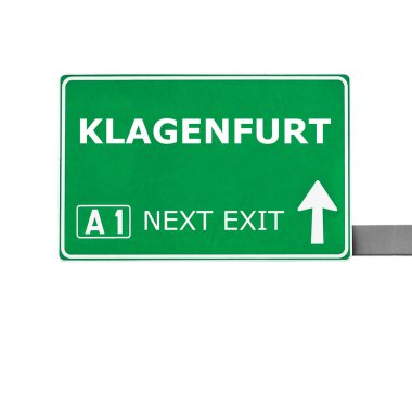 Klagenfurt yol işaret üzerine beyaz izole