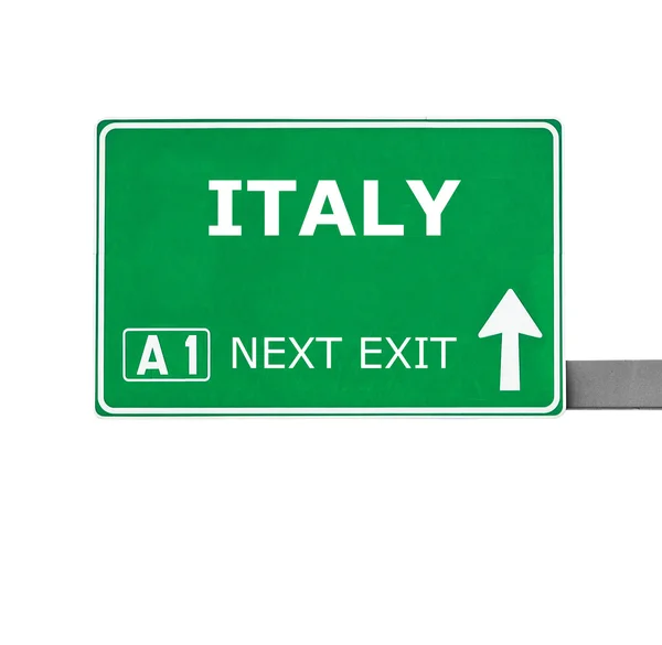 Itálie dopravní značka izolované na bílém — Stock fotografie