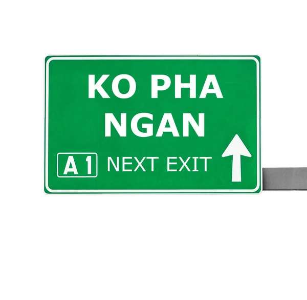 KO PHA NGAN road sign isolated on white — Stock Photo, Image