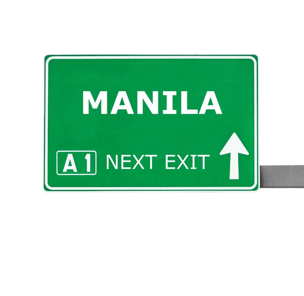 MANILA panneau de signalisation isolé sur blanc — Photo