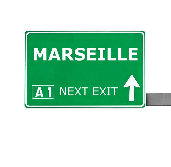MARSEILLE дорожный знак изолирован на белом — стоковое фото