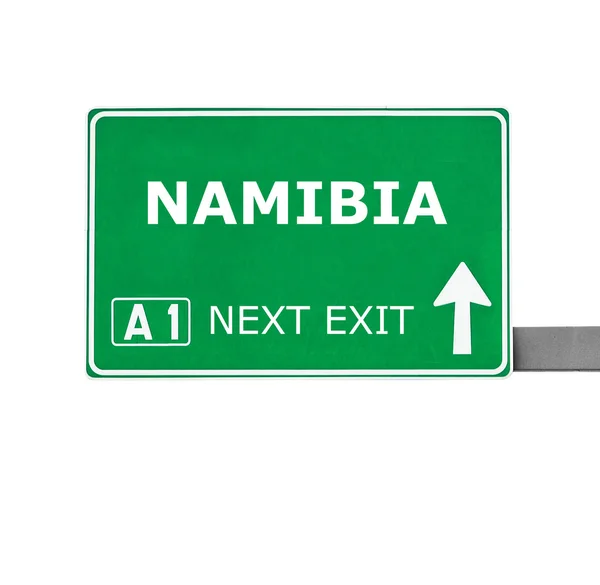 Namibia Verkehrsschild isoliert auf weiß — Stockfoto