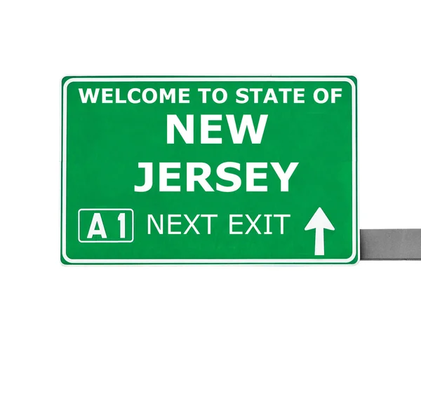 New Jersey yol işaret üzerine beyaz izole — Stok fotoğraf