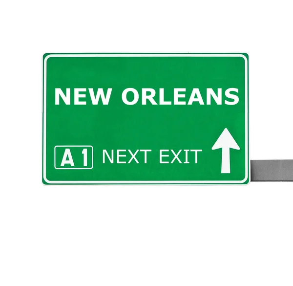 New Orleans yol işaret üzerine beyaz izole — Stok fotoğraf