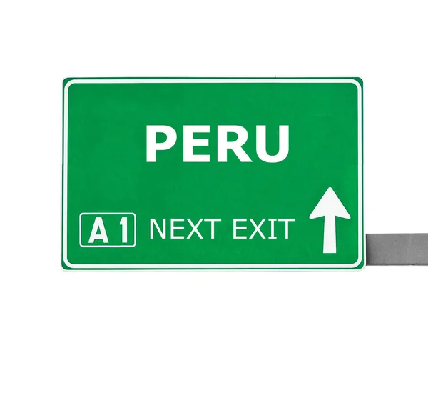 PERU road sign isolated on white — Stock Photo, Image