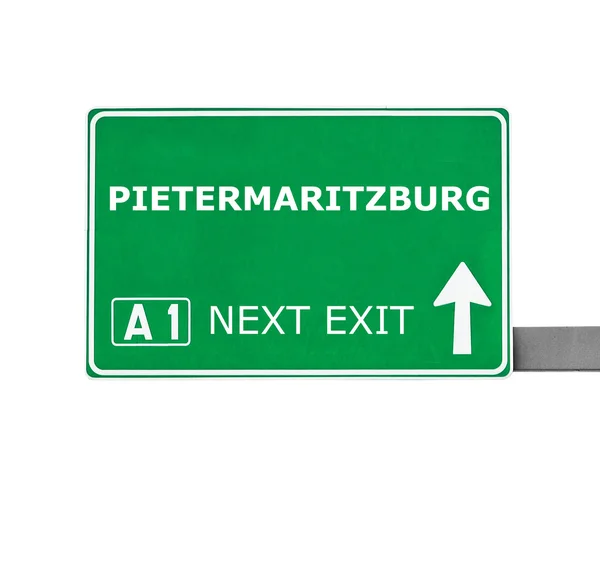PIETERMARITZBURG road sign isolated on white — Stock Photo, Image