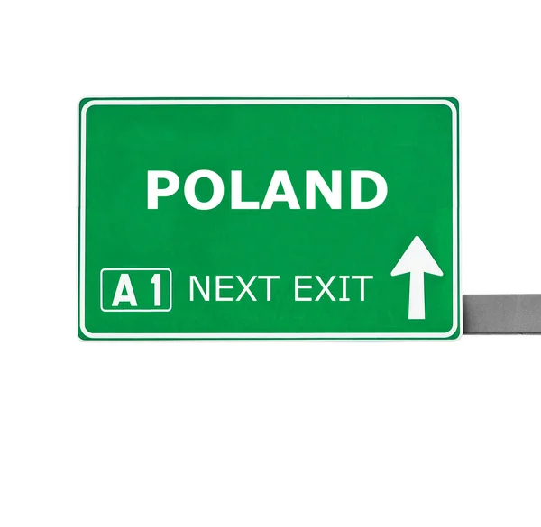 POLAND road sign isolated on white — Stock Photo, Image