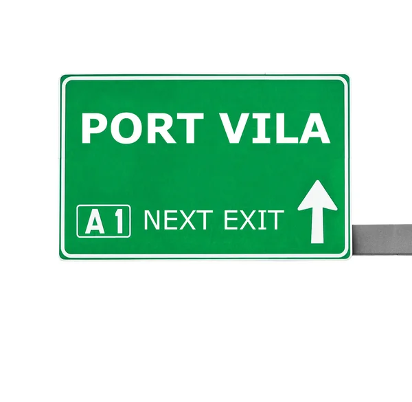 Port Vila verkeersbord geïsoleerd op wit — Stockfoto