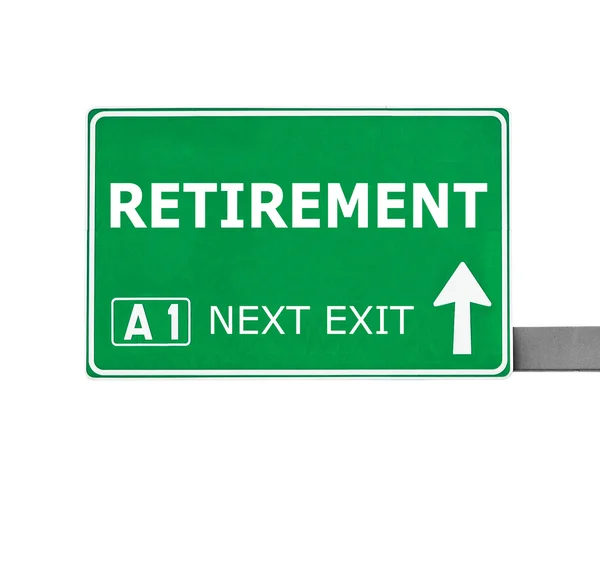 RETIREMENT road sign isolated on white — Stock Photo, Image