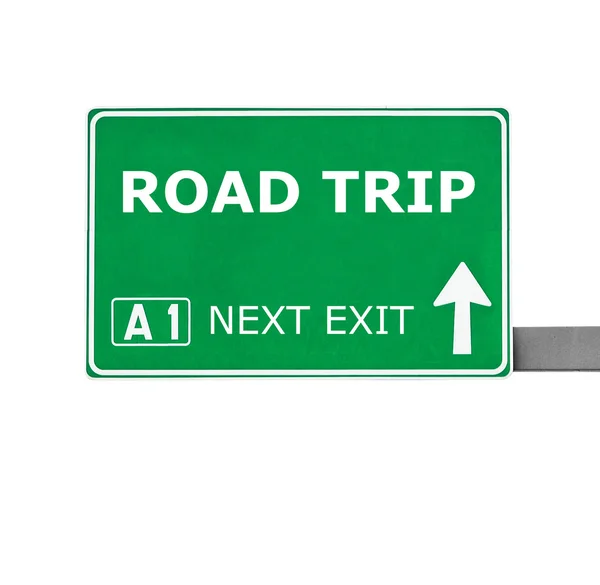 ROAD TRIP road sign isolated on white — Stock Photo, Image